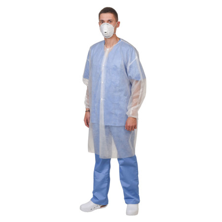 Халат поліпропіленовий на кнопках BeSafePro, ХL